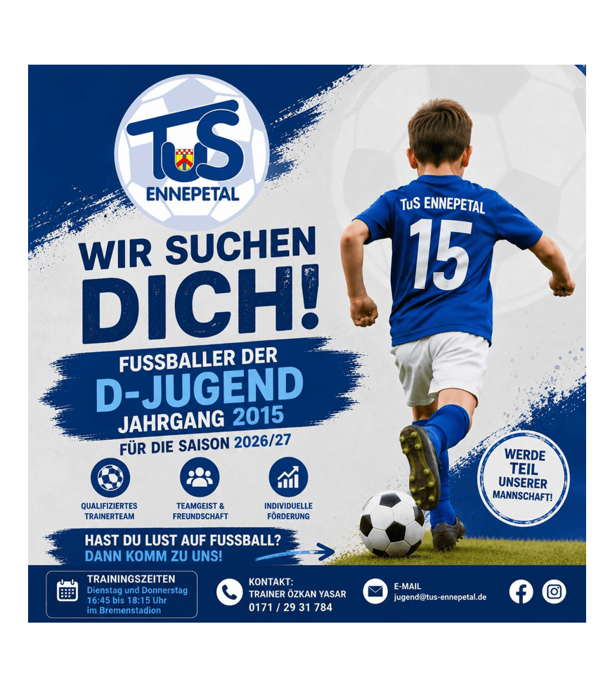 D-Jugend sucht Fußballer des Jahrgangs 2015