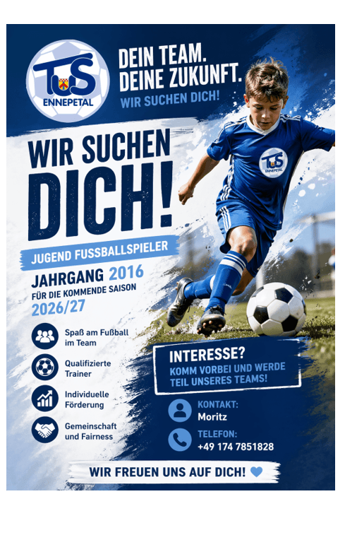 Jugendfußballer des Jahrgangs 2016 gesucht