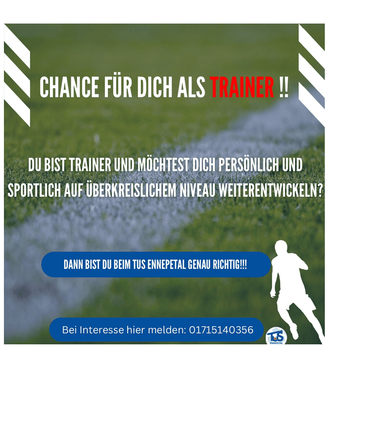 Trainer gesucht: Deine Chance beim TuS Ennepetal